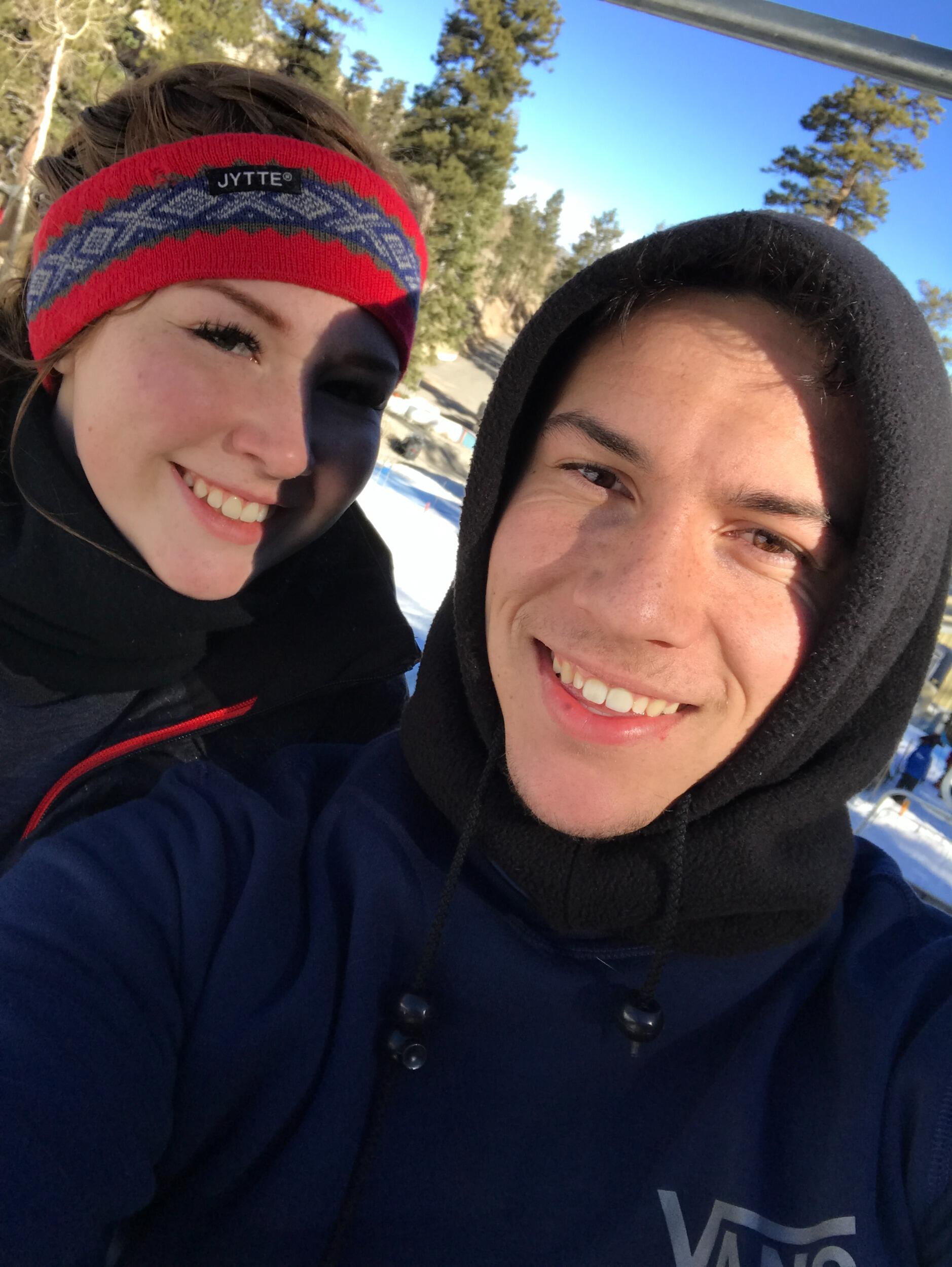 Logan teaches Elizabeth how to ski