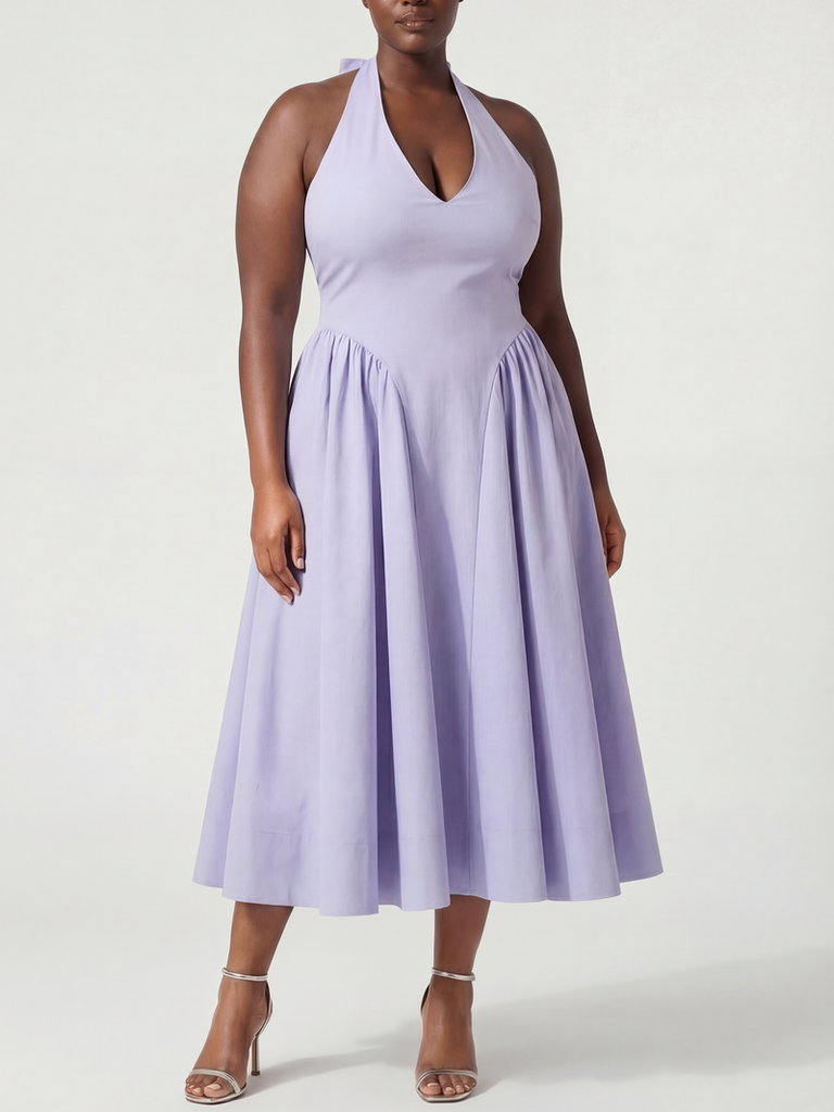 Lilac drop-waist ASTR the Label midi cocktail dress