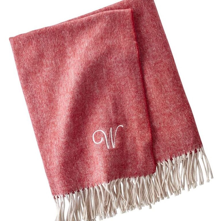 Ruby red Italian Herringbone throw blanket 40-year anniversary gift idea