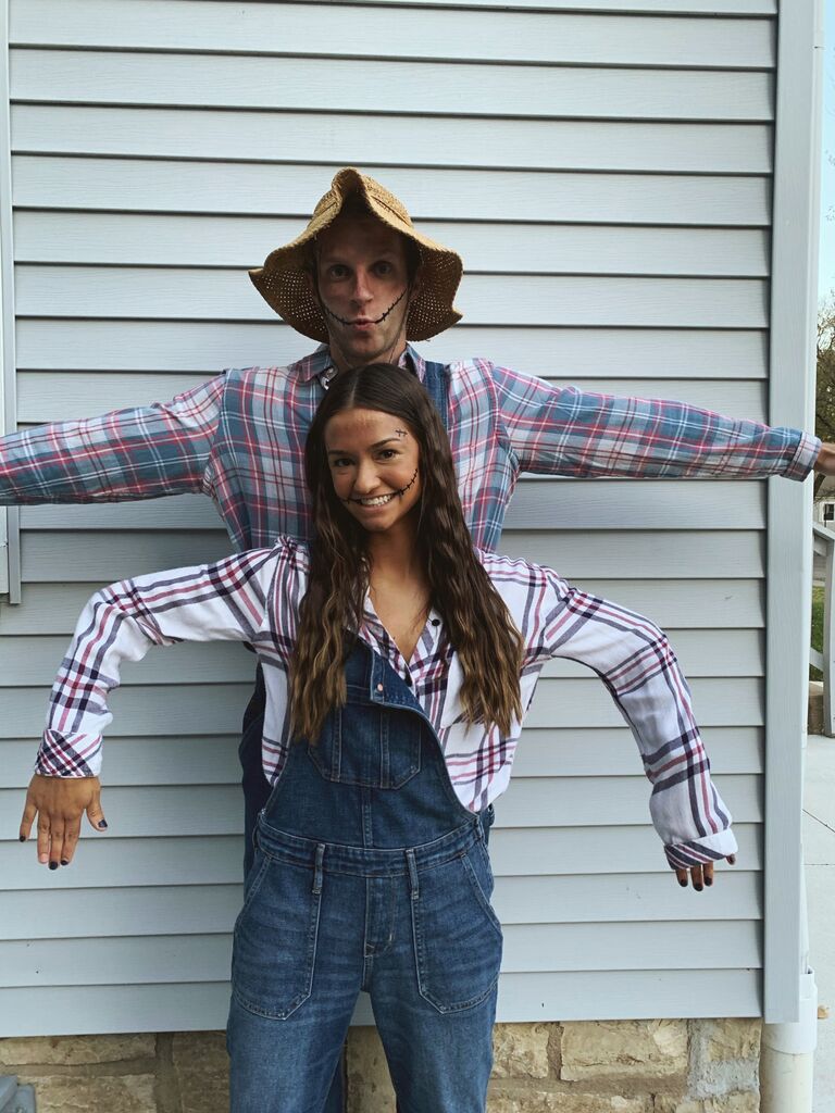 We were scarecrows for Halloween.