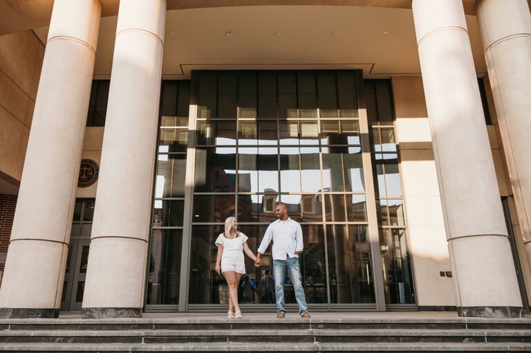 We captured our engagement photos in the same place that we met and built our relationship. Our beautiful and talented friend, Sammy Jo,  took our photos and made the experience unforgettable. Shout out to her for also being the only person to get Rees to cooperate with photos. 