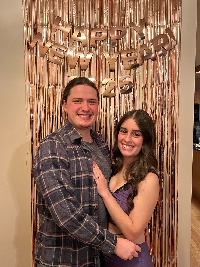 Hosting the first (of hopefully many) New Year's Eve party in our own house! Here we are right before entering THE YEAR WE GET MARRIED! 