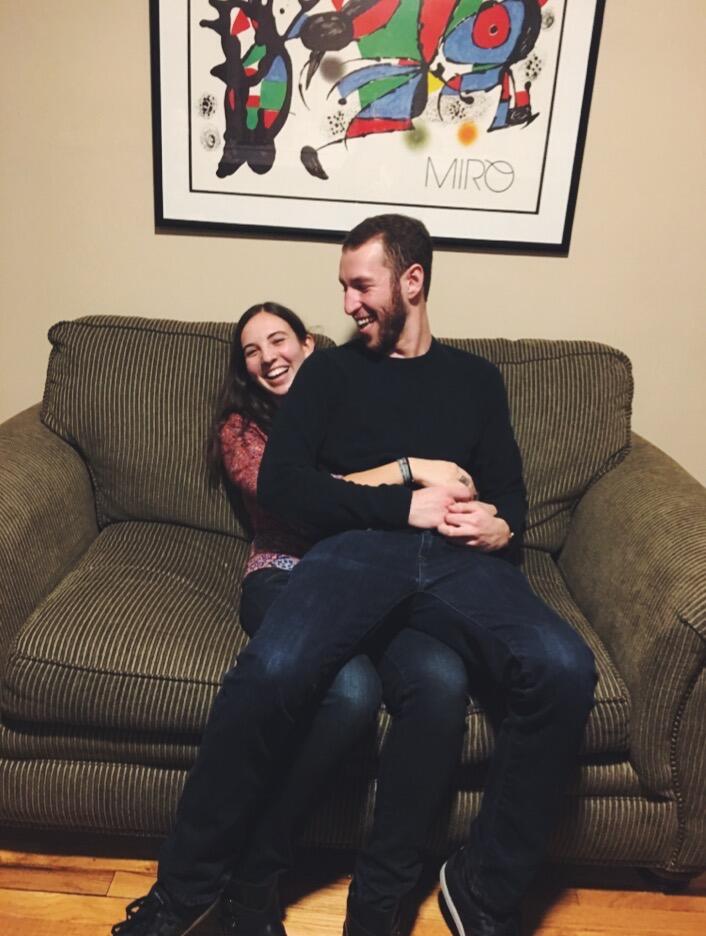For our first date, we hammocked and ate pizza at the lake by Blake’s parents’ house. Blake got stung by a bee (3 times) and “played it cool.”

This is our first picture together as a couple a few months later