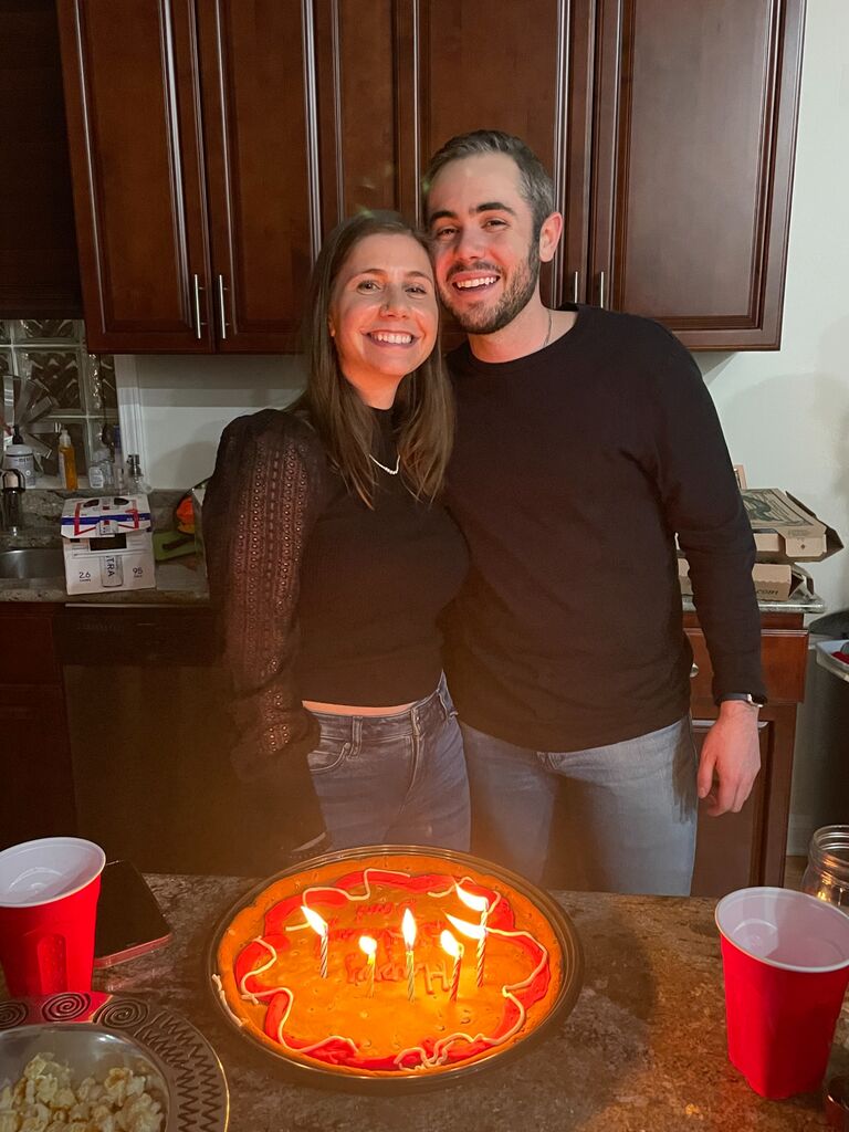 Dani's birthday celebration at our first apartment together