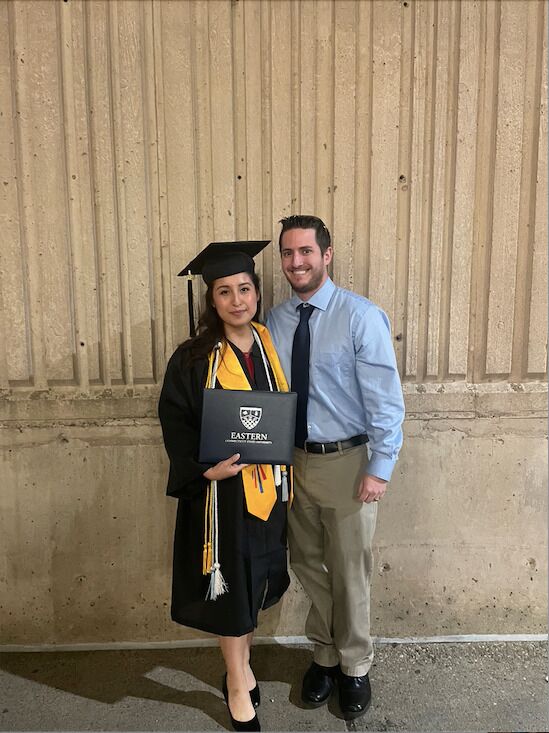 Nancy's graduation at Eastern Connecticut State University with a Bachelor of Science in Health Science degree.***

La graduacion de Nancy en Eastern Connecticut State University graduandose con Bachelor of Science in Health Science degree.