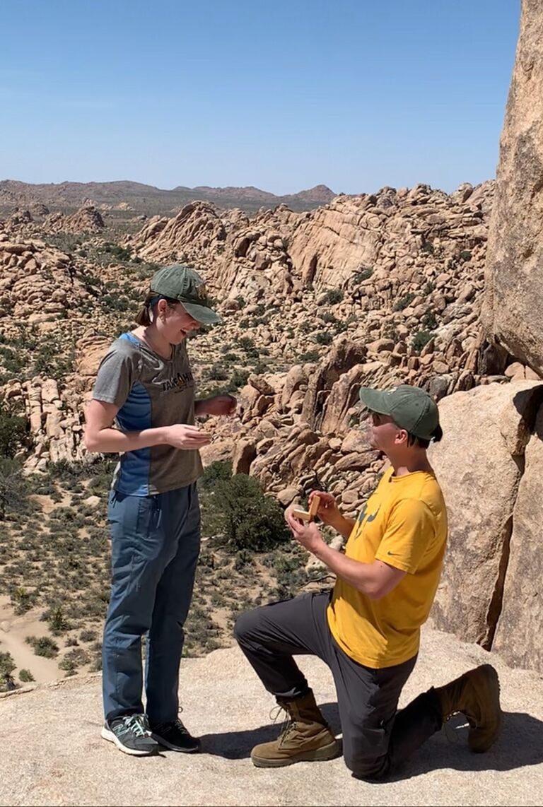 She said "Yes!" at Joshua Tree.
