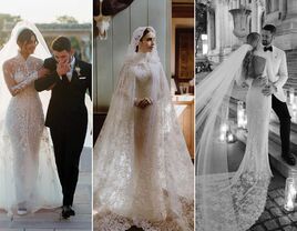 Priyanka Chopra's wedding dress; Lily Collins' wedding dress; Kate Bock's wedding dress