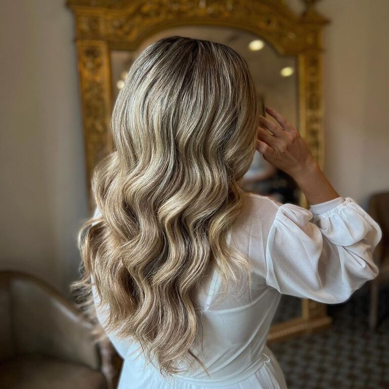 Hollywood curls wedding guest hairstyle