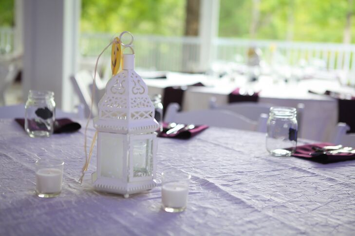 white lantern wedding centerpieces