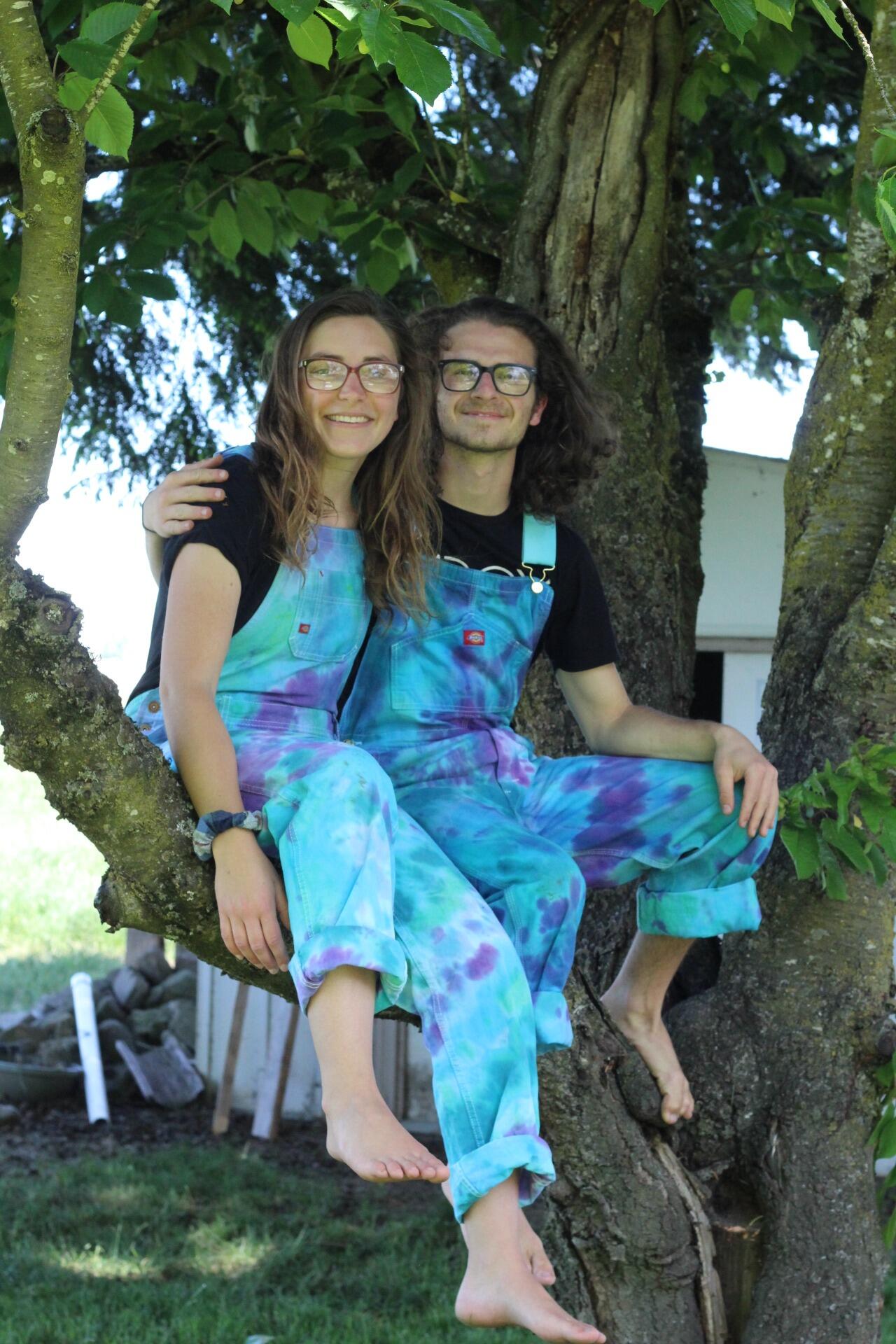 Tie-dyed overalls :)