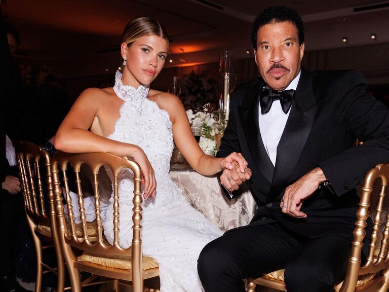 Sofia Richie and Lionel Richie on her wedding day