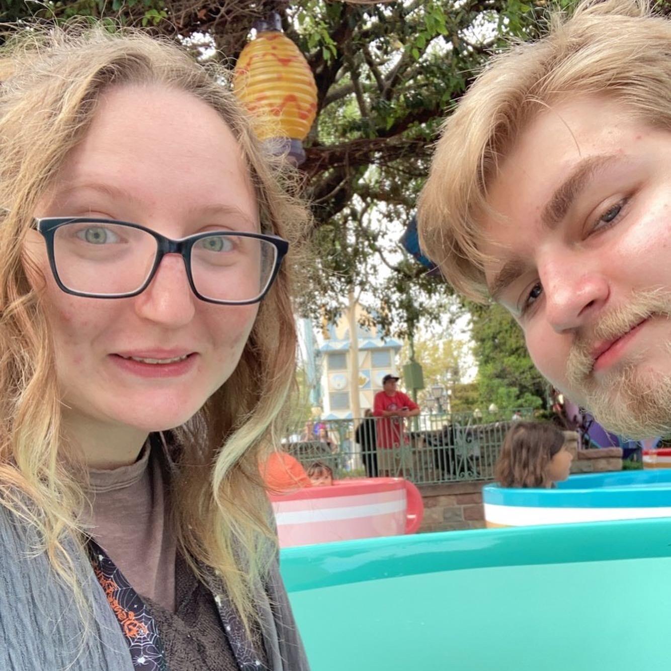 Getting dizzy on the Disneyland teacups
