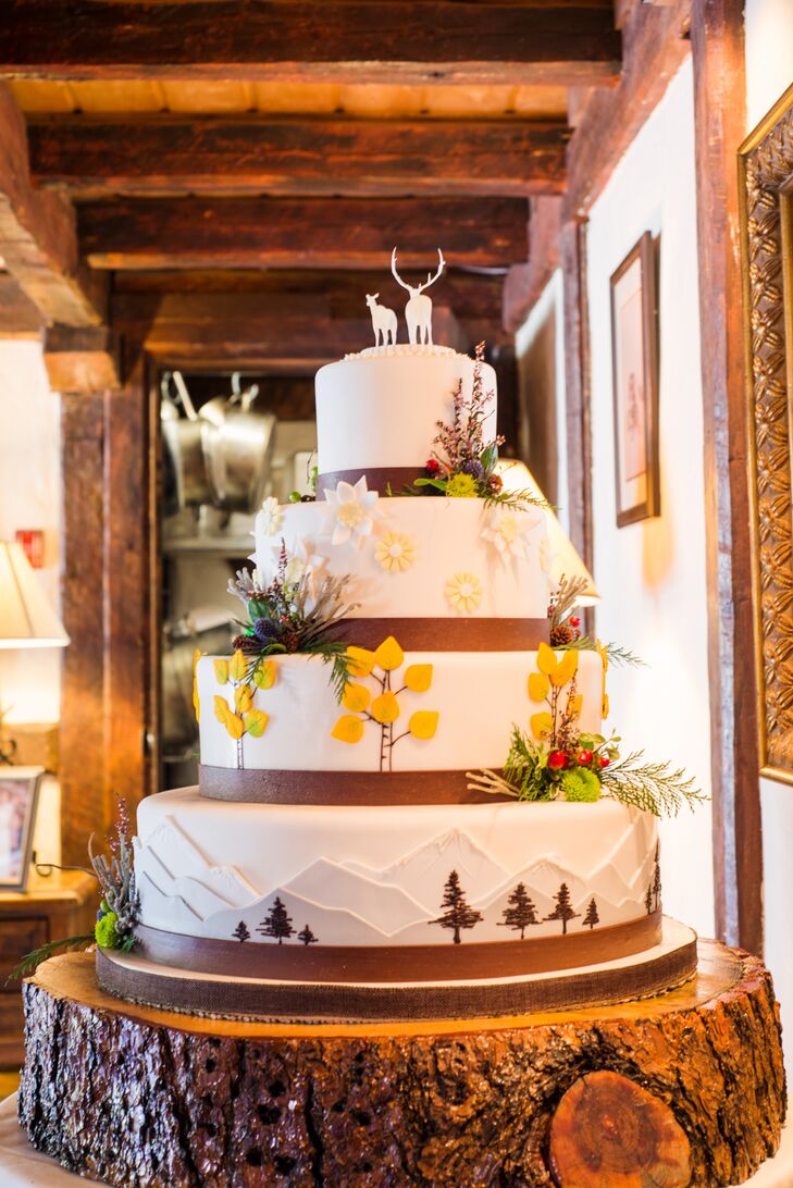 FourTier ForestThemed Wedding Cake