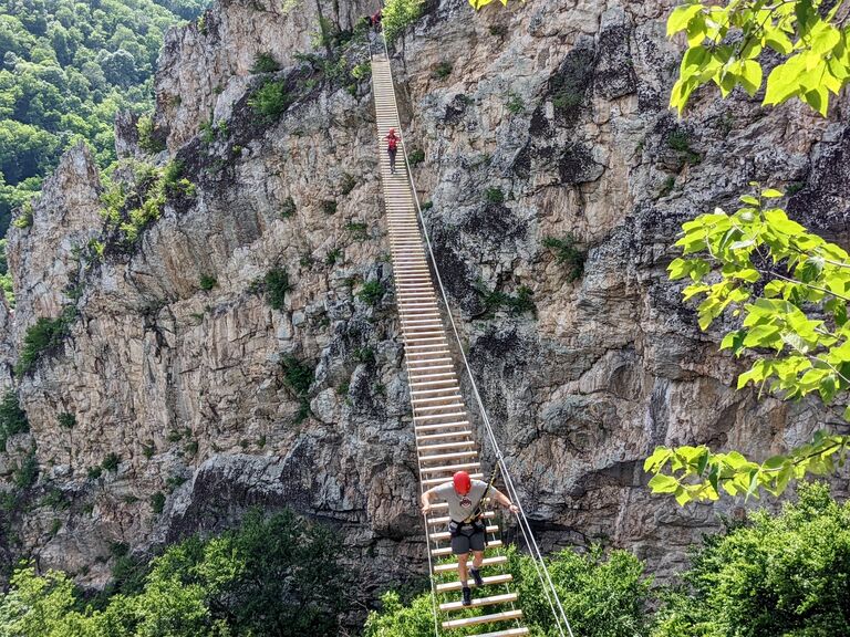 Second anniversary was on a shaky bridge. (West Virginia)