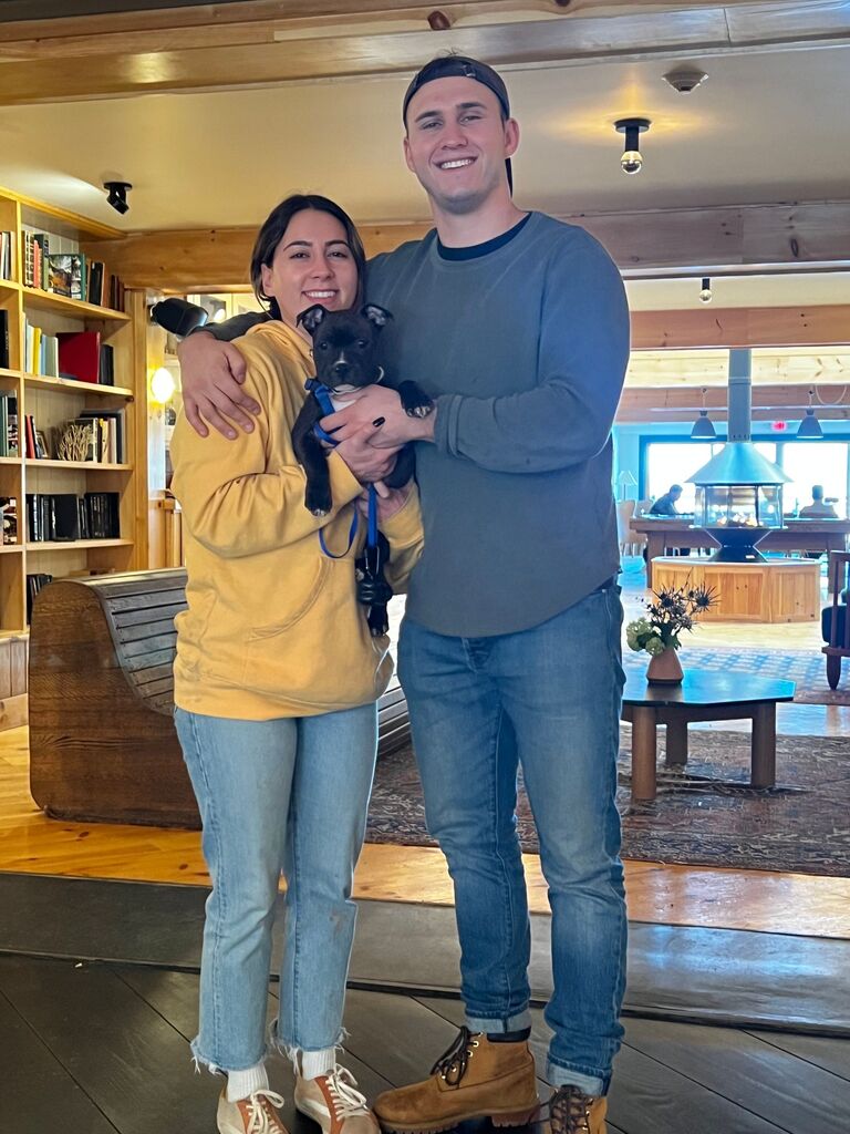 What's better than a steak dinner? A puppy! We came back to Scribner's for a weekend getaway with our new puppy Spike. Isn't he cute?