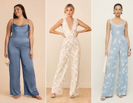 Three rehearsal dinner jumpsuits for brides and guests