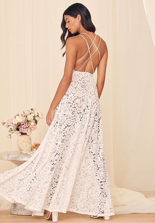 Lulus Love of Details White Lace Backless Maxi Dress Wedding Dress ...