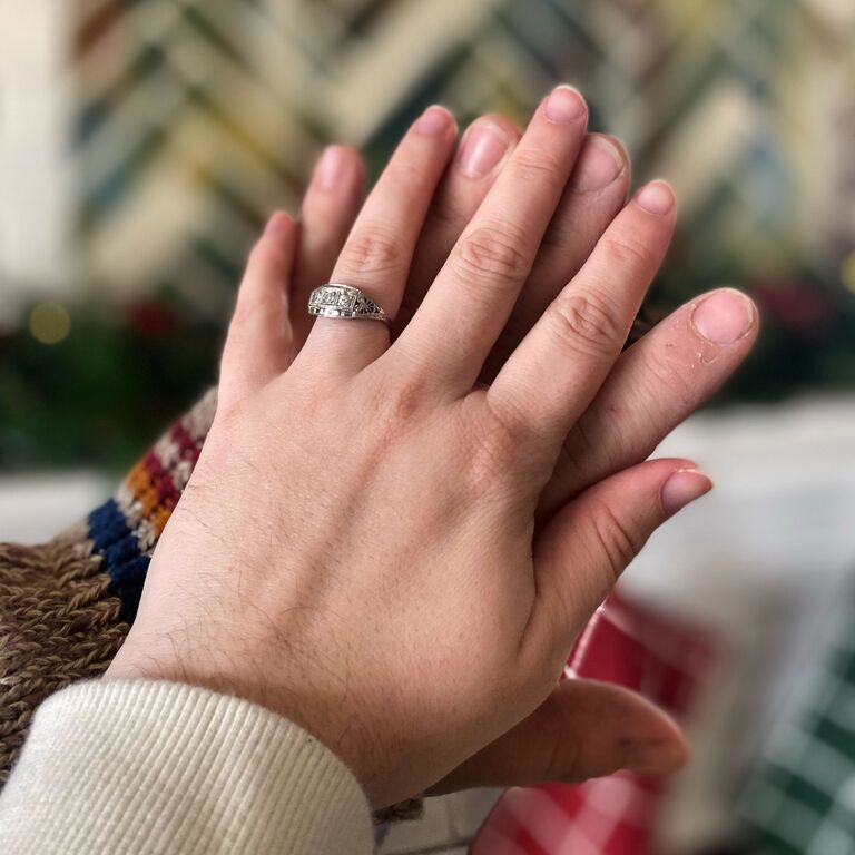 Nathan proposed in the very last minutes of 2024 on New Years Eve. As the ball began to drop, he turned to me and got on one knee. It was a joyful way to enter into a new year.

PS: The ring was his great-great-grandmother's.