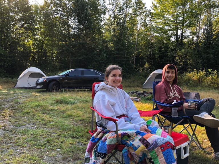 A break from schoolwork with camping at Moosehead Lake