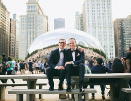 chicago bean wedding portrait