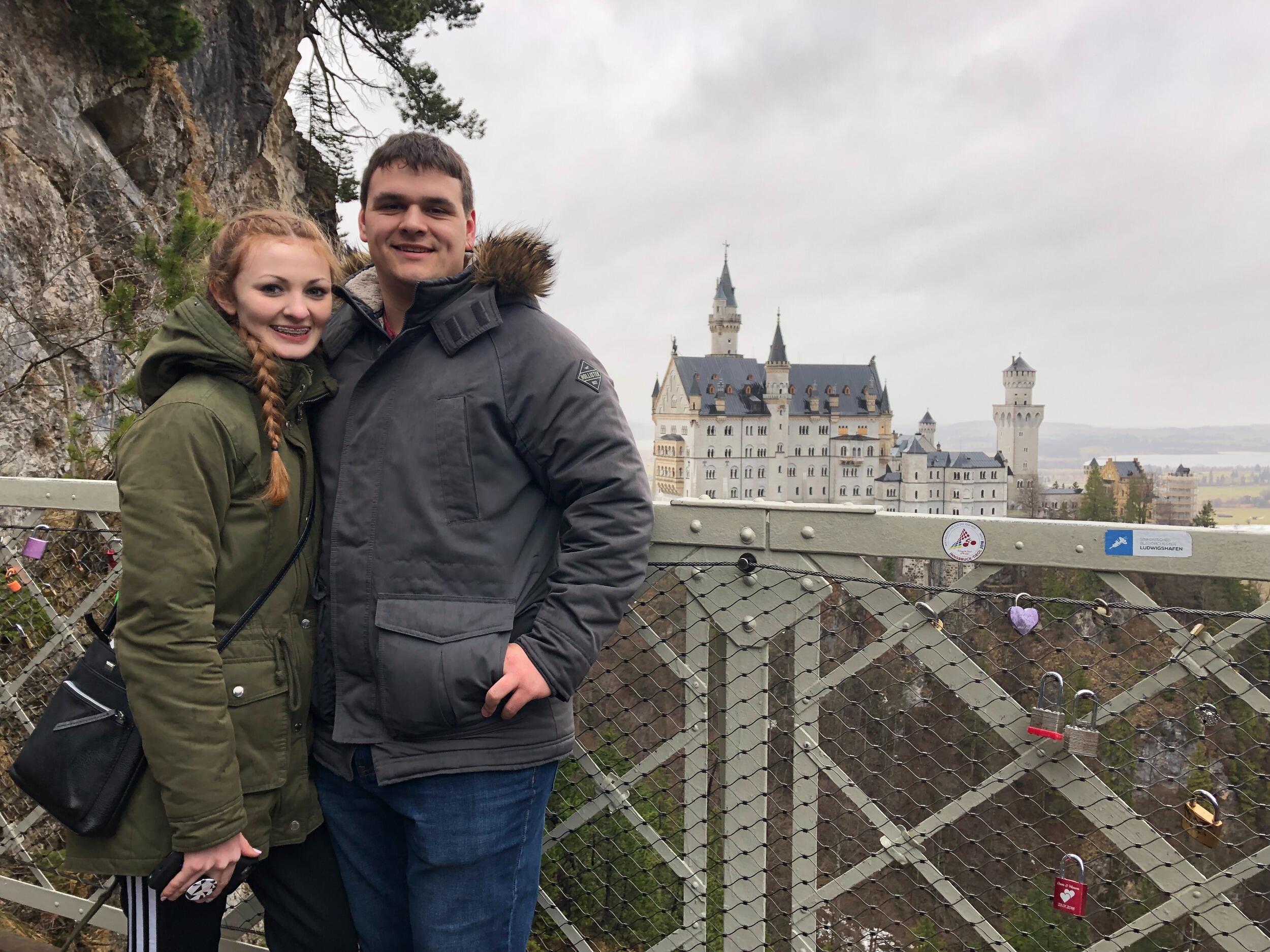 A surprise promposal in front of the Neuschwanstein Castle, during our Grade 12 Europe trip  