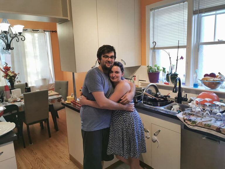2 rough and haggard looking parents of a 2 year old and a 2 week old, hosting our first family gathering in our new home that we moved into only 2 weeks ago, thus the tradition of us being hosts for all events began.