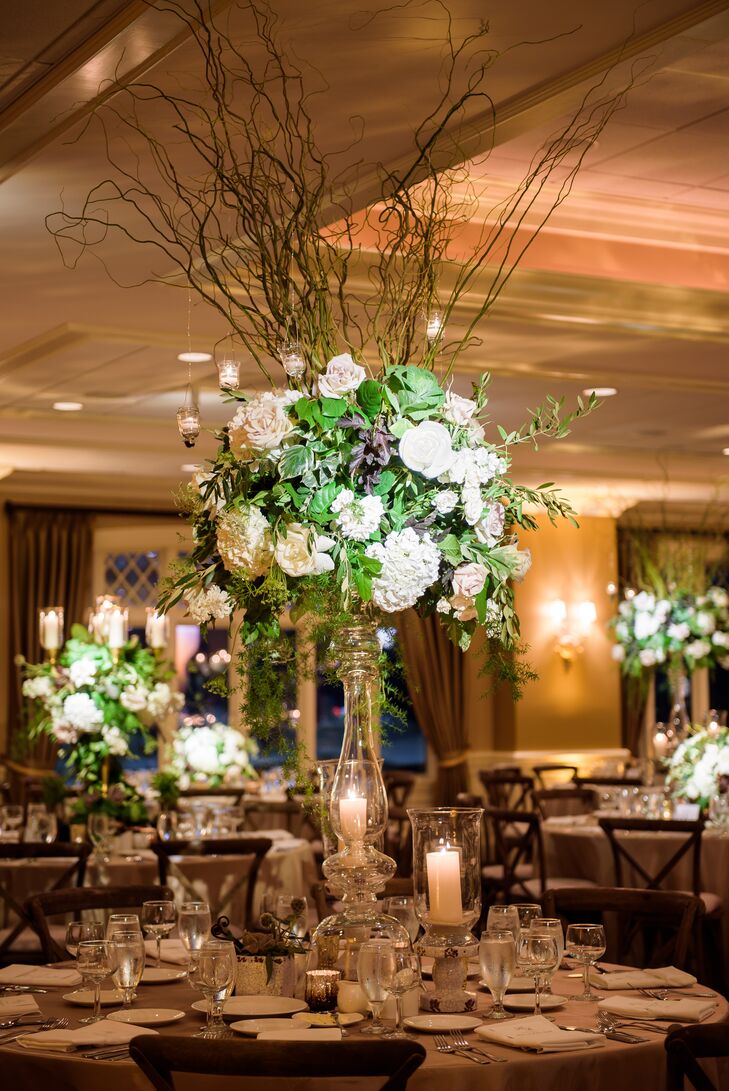 Tall Curly Willow and Hydrangea Centerpieces