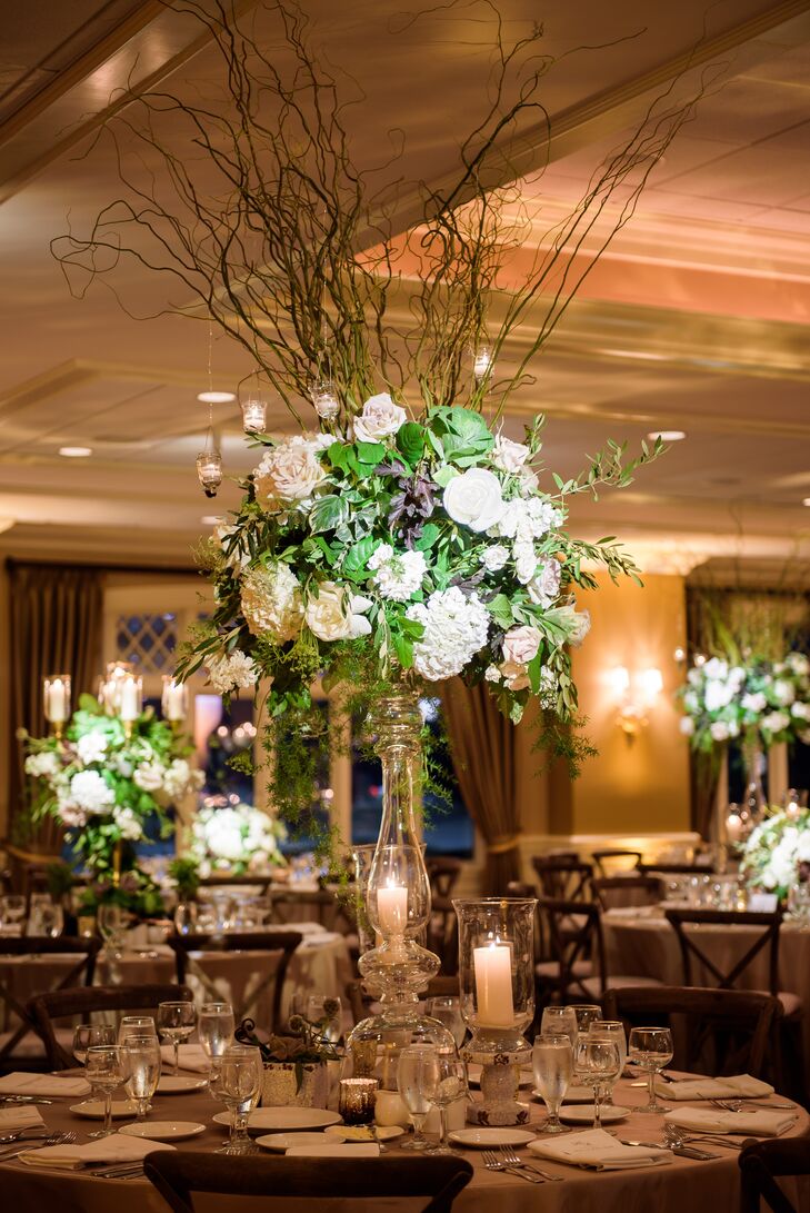 Tall Curly Willow And Hydrangea Centerpieces