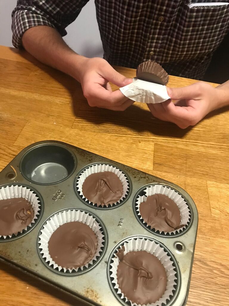 This was our first hang out! We made peanut butter cups.