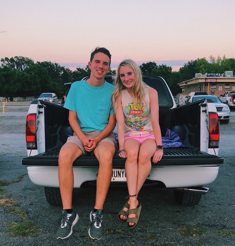 First year together awwwww. Went to the drive-in movie to see Toy Story 4 in the good ole Thanos truck