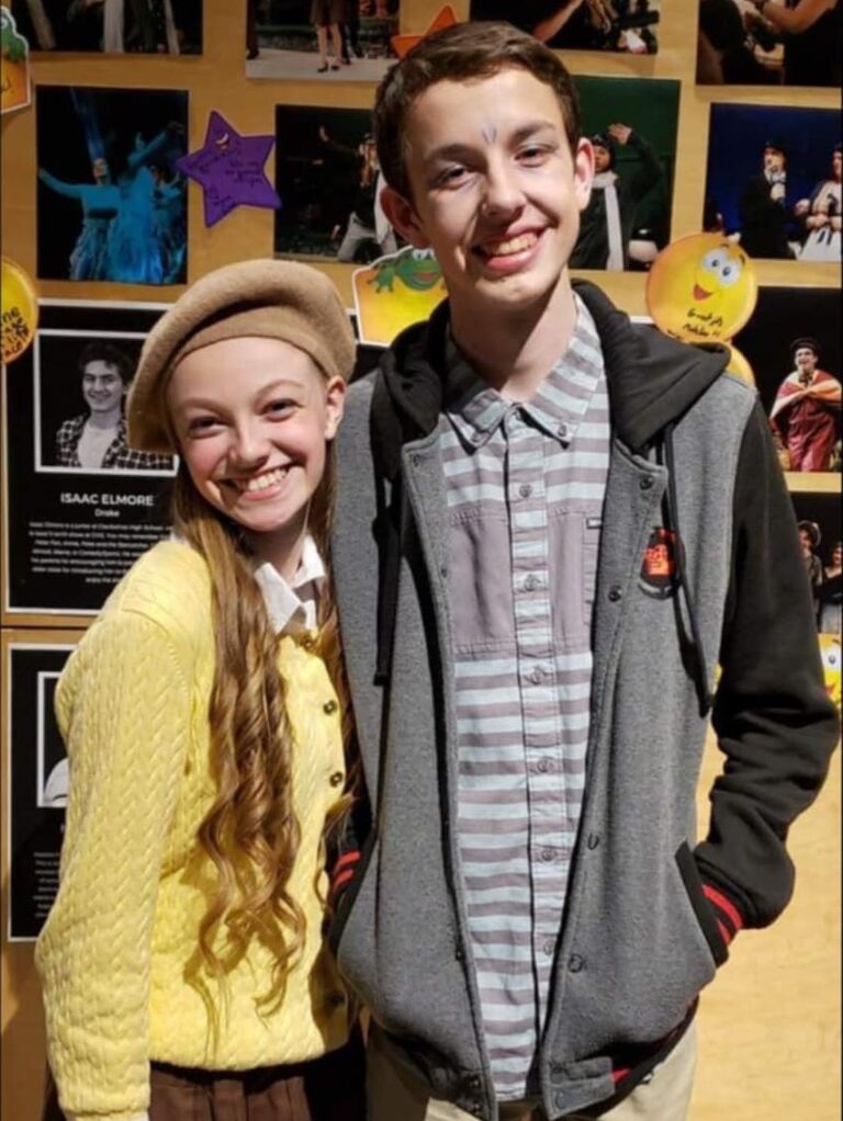 Theatre is definitely what brought us closer together as friends. But we soon realized through after school hangouts, long rehearsals, and backstage shenanigans, that "friends" was only going to be a temporary term for us (of course not until years later).