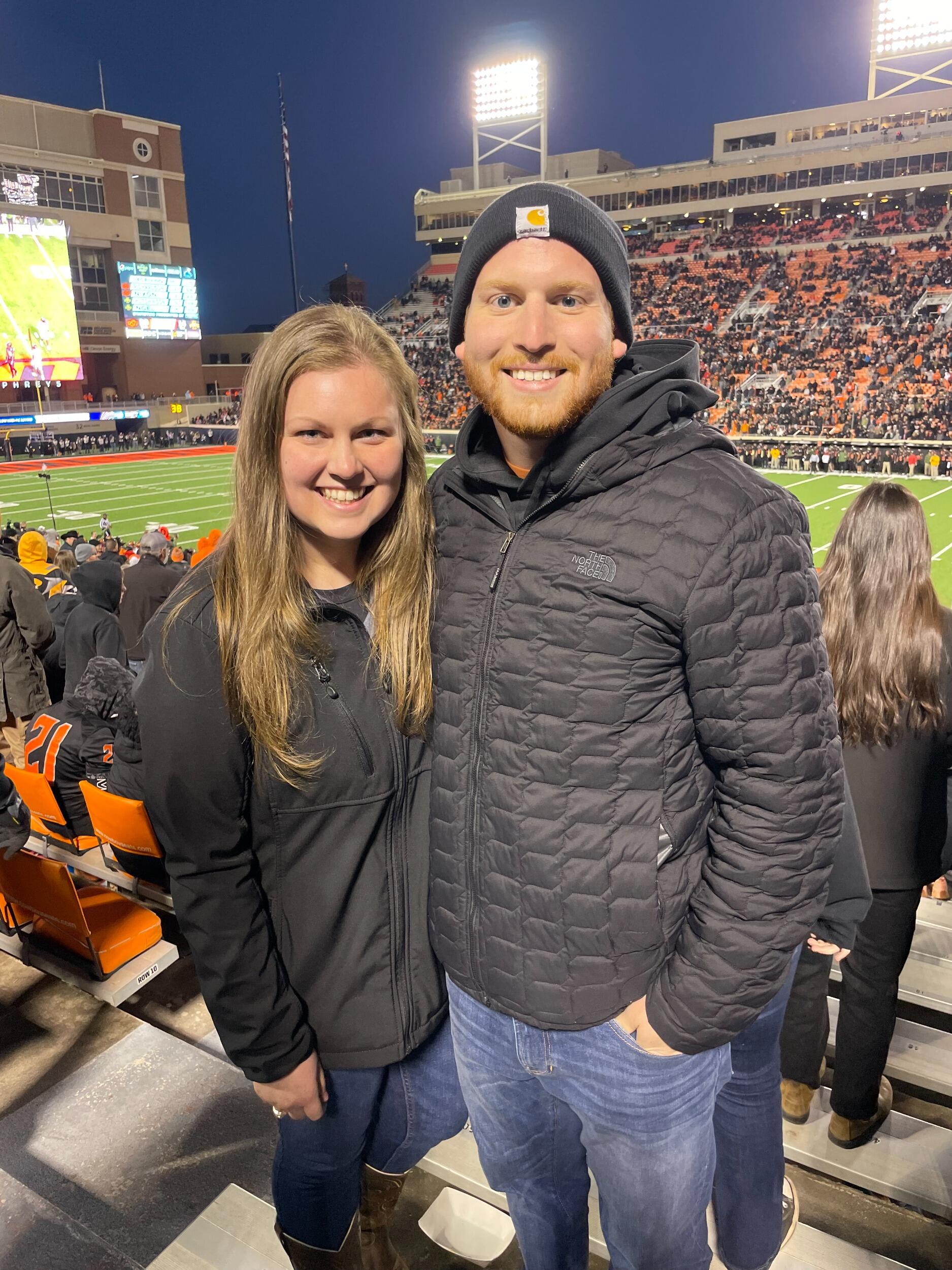 Katherine drove up to Stillwater to visit Wyatt and attend her first OSU football game!