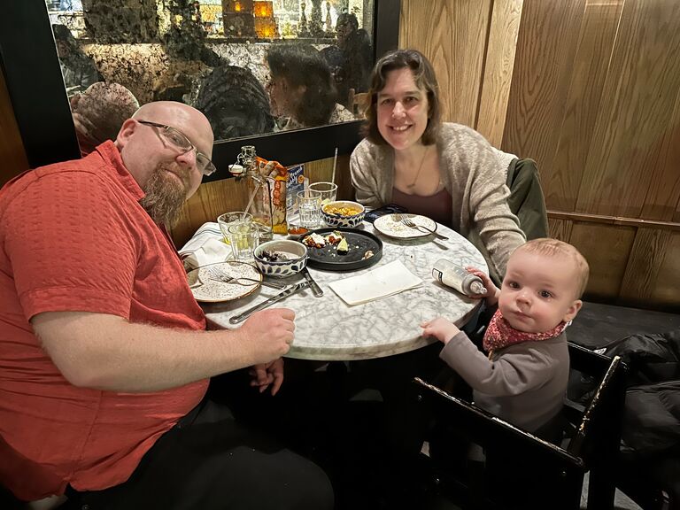 Out to the dinner that Merc paid for with the aforementioned costume contest.