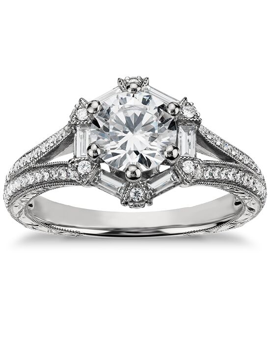 Monique Lhuillier Vintage Hexagon Engagement Ring 3