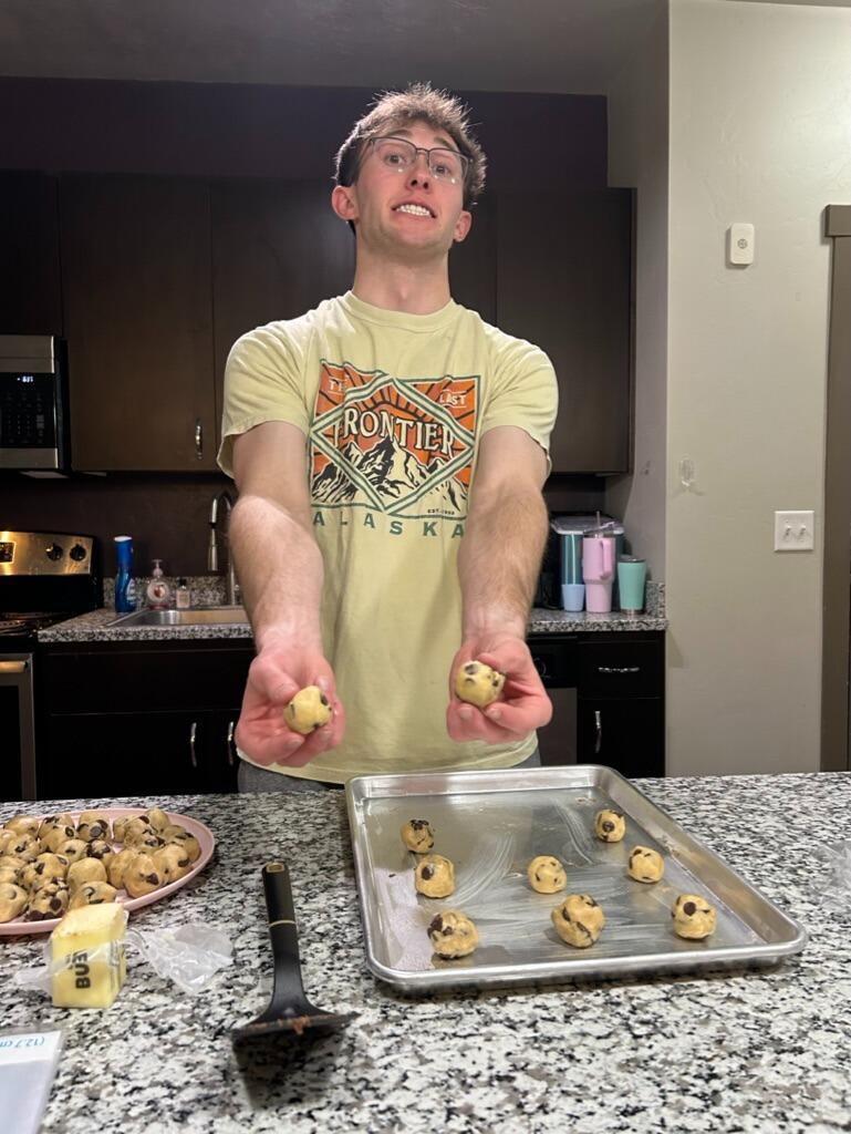We made an outrageous amount of choc. chip cookies during the semester. 