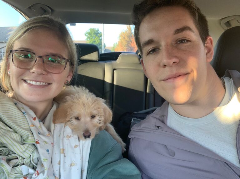 During the pandemic, Colton and Delaney thought it was a great idea to share their studio apartment with a puppy. They welcomed Milly to their world and it was changed for the better. She is the best snuggler and the worst guard dog! 