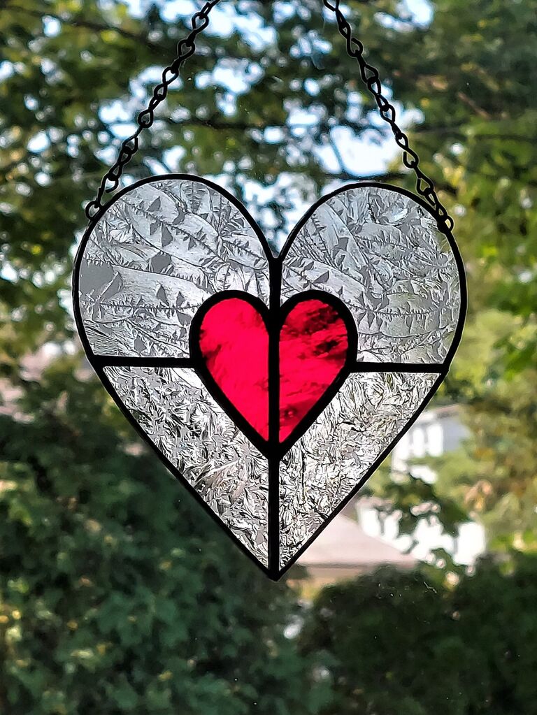 Lace stained glass heart