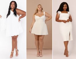 Three plus-size wedding reception dresses