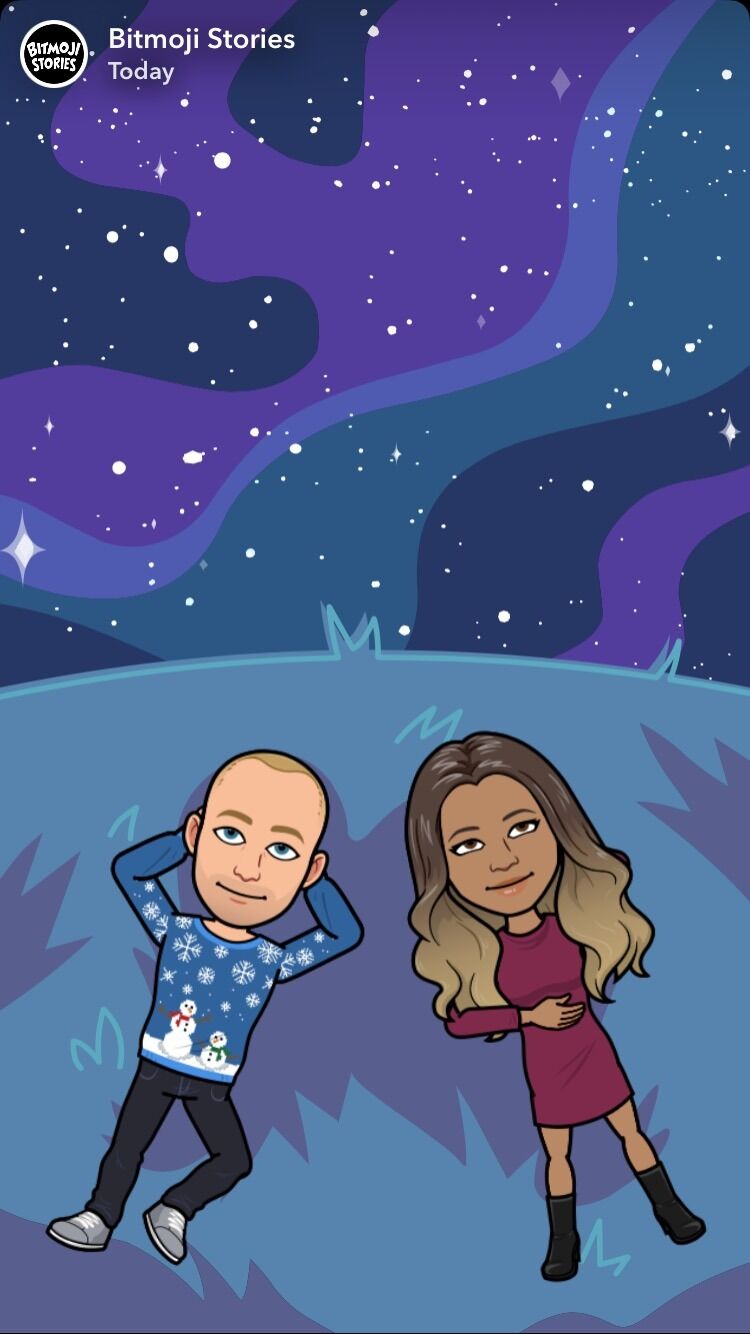 Mitch asked me to be his girlfriend:).Snapchat caught on and made us a Bitmoji story. Haha