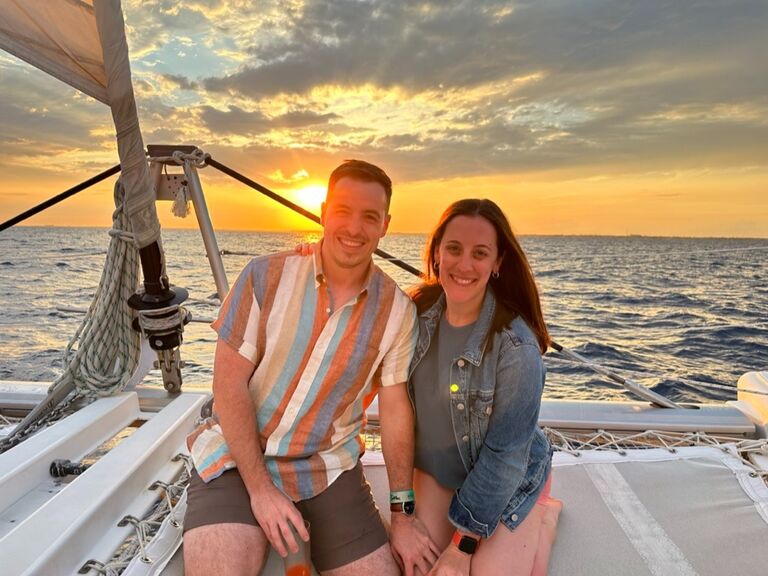 Right before getting engaged! Fun fact: Curry didn't have ring insurance at the time. So if the ring fell into the ocean...that would've been bad.