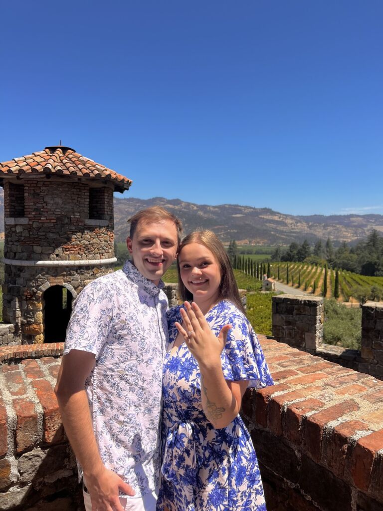 Our Engagement at Castello di Amorosa Vineyard in Napa Valley, California!