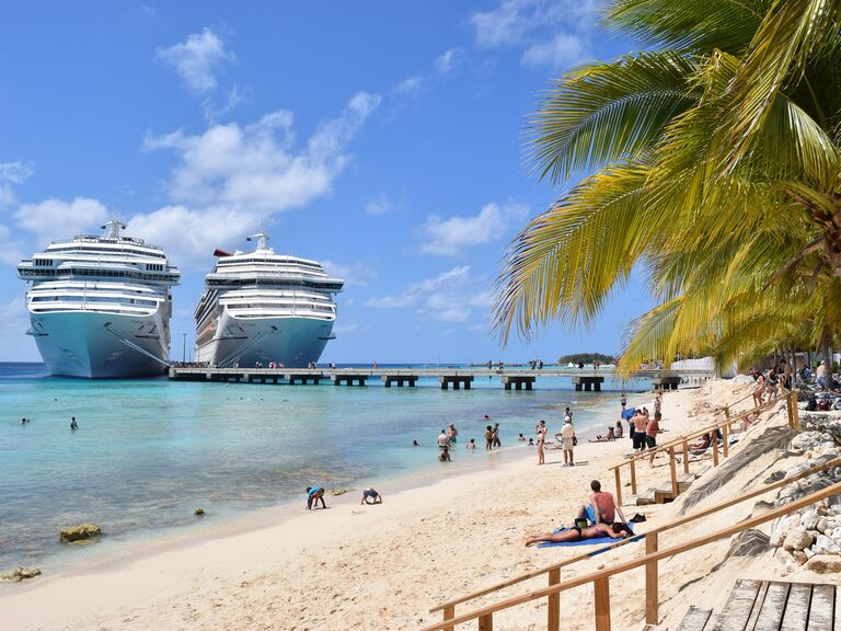 Carnival Liberty and Victory Cruise Ships side by side in Grand Turk 