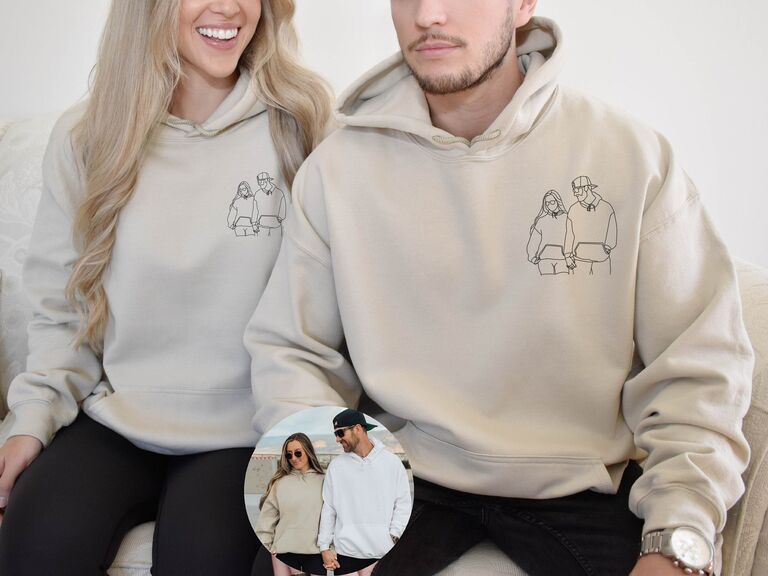 Custom couple hoodies from Etsy