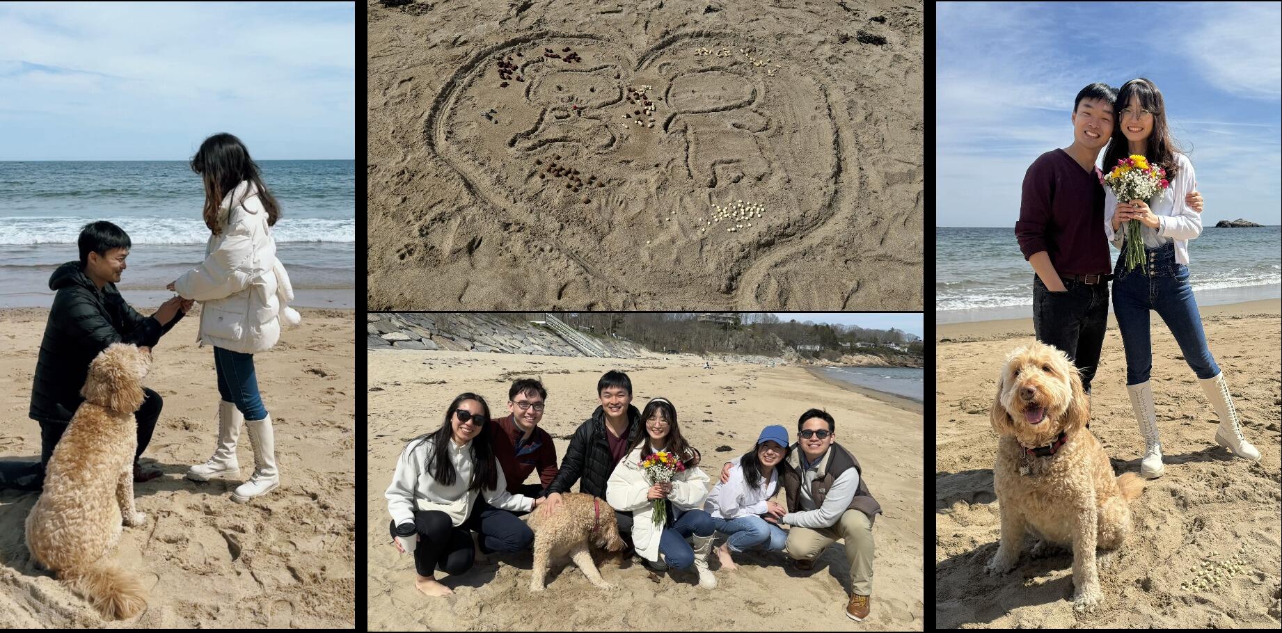 在挚友们的助攻下，
我向艺航在Singing Beach惊喜求婚成功！
海浪为我们奏响《婚礼进行曲》，
连最强僚机Phoebe都感动落泪——
原来人生最完美的剧本，
不需要彩排。

"With my crew's secret operation,
I surprised Yihang with a proposal at Singing Beach!
Waves hummed our wedding march,
even my MVP wing-woman Phoebe cried—
Turns out life's best moments
come beautifully unscripted."

