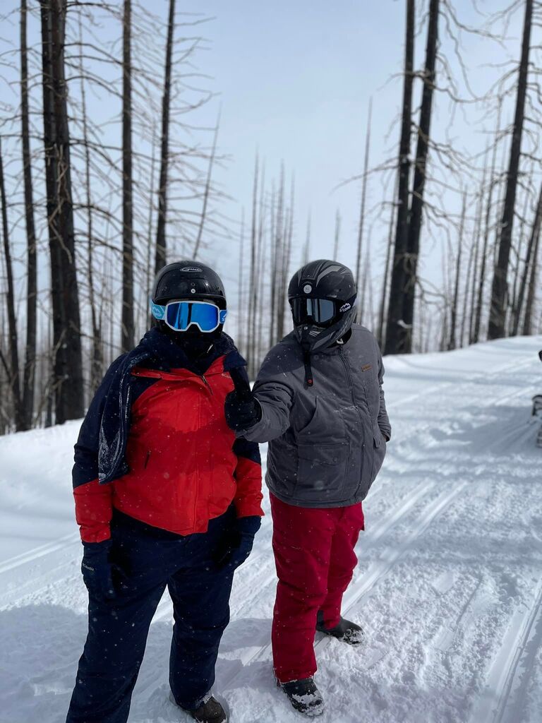 Snowmobiling in Winter Park Colorado.