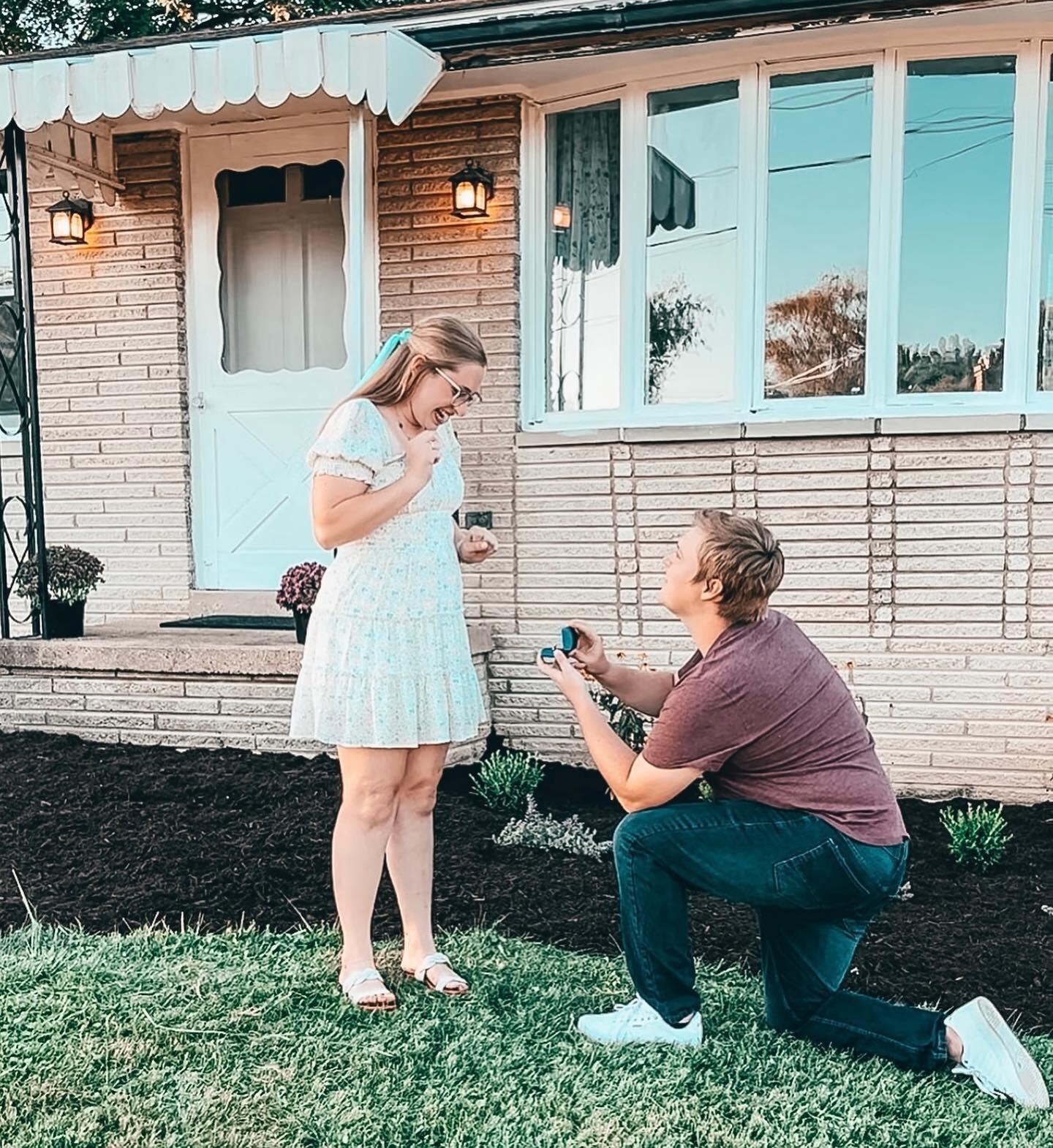 In the summer of 2023, Johnny & Emily bought & renovated the house Johnny lived in until third grade...and they got engaged! Johnny thought he was sneaky planning the engagement for the time they'd take "hey, we bought a house!!" photos ;) 
