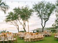Wedding set up with picturesque background 