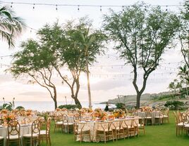 Wedding set up with picturesque background 