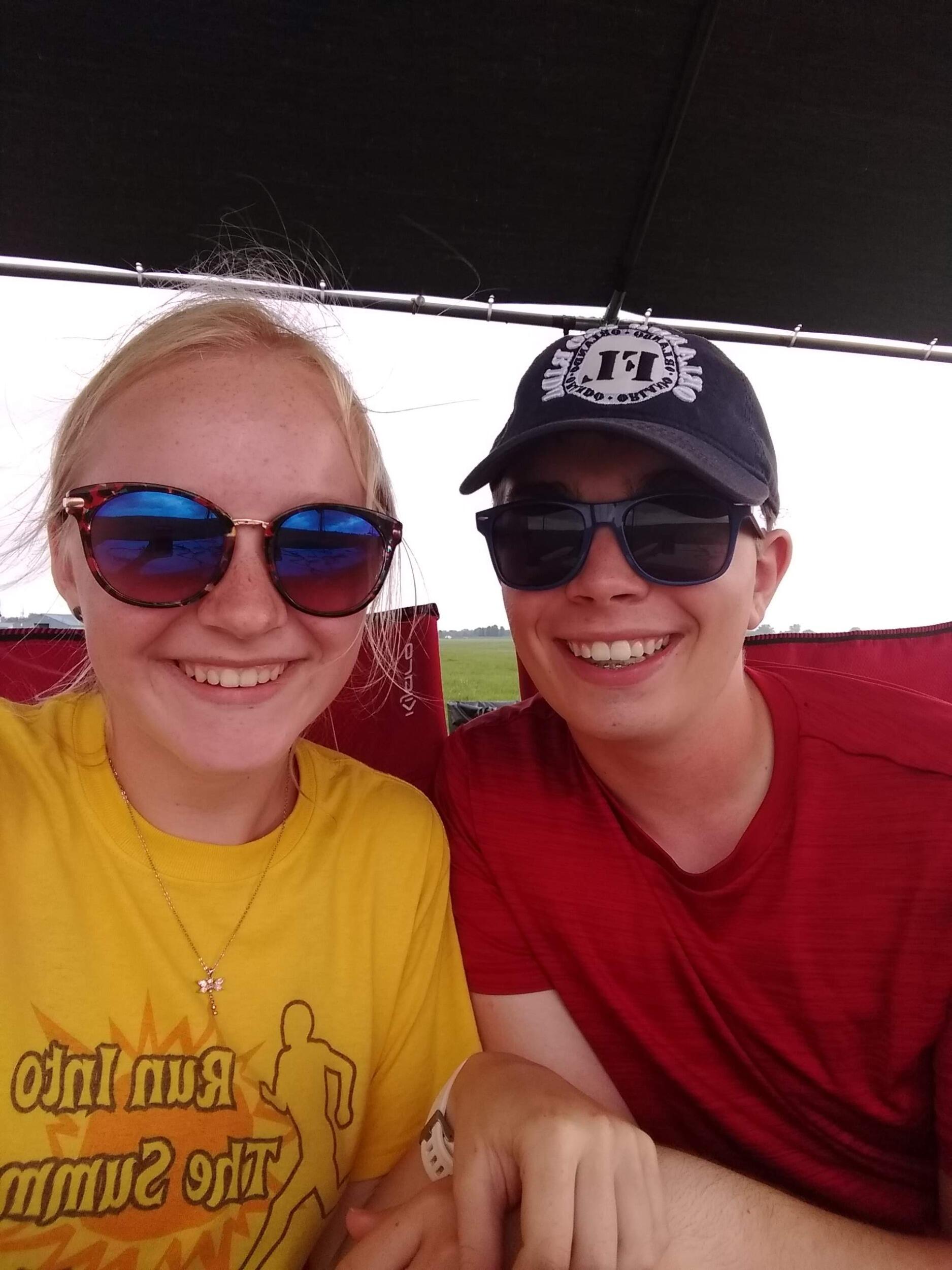 Working at our summer job together!