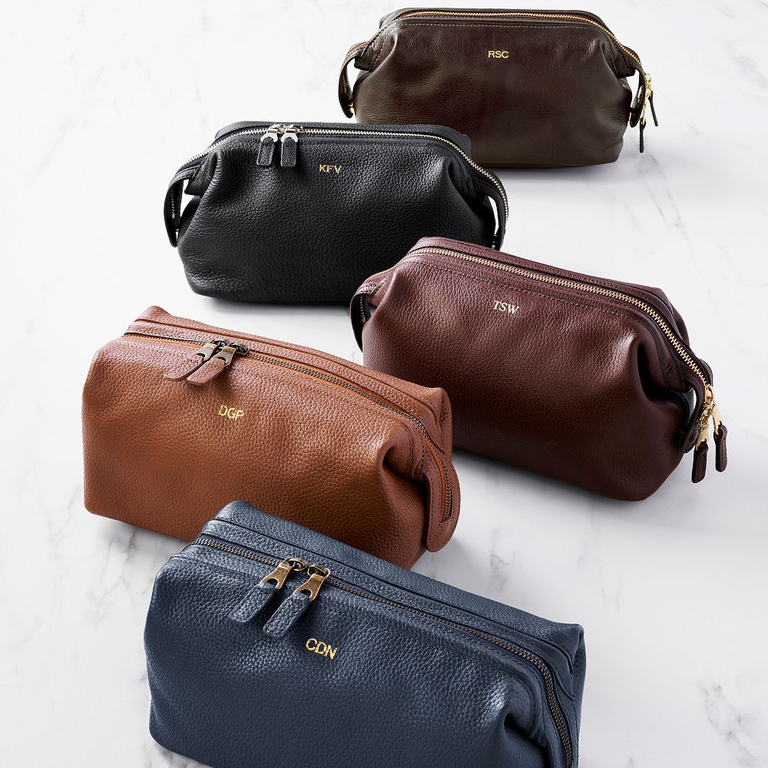Leather travel pouch